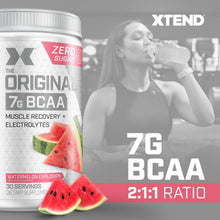 XTEND Original BCAA Powder Watermelon Explosion - Sugar Free Post Workout Muscle Recovery Drink with Amino Acids - 7G Bcaas for Men & Women - 30 Servings