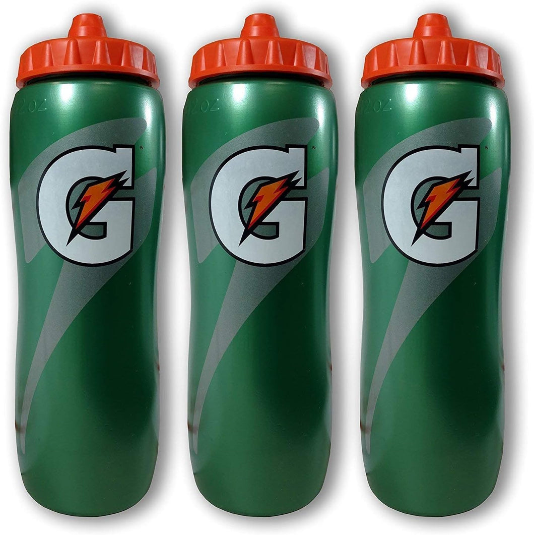 Gatorade 32 Ounce Contour Style Squeeze Water Bottle 3 Pack
