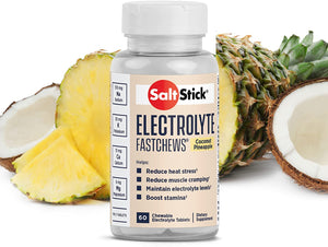 SaltStick FastChews, Chewable Electrolyte Tablets for Quick Rehydration, Muscle Cramp Relief, Sports Recovery & Performance, 60 Tablets, Non-GMO, Vegan & Gluten Free with Race Ready Tube