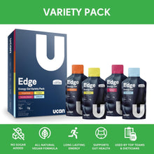 Edge Energy Gel Shots, Variety Pack (12, 2 Ounce Packets) for Running, Training, Workouts, Fitness, Cycling, Crossfit | Sugar-Free, Vegan, & Keto Friendly Energy Supplement