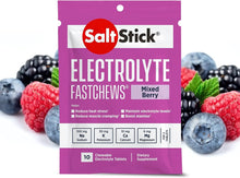 Fastchews Electrolytes - 120 Chewable Electrolyte Tablets - Mixed Berry Flavor - Salt Tablets for Fast Hydration, Leg Cramps Relief, Sports Recovery - 12 Packets with 10 Tablets Each