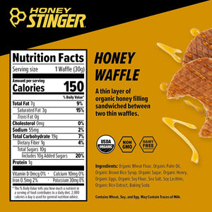 Organic Waffle, Honey, Sports Nutrition, 16.96 Ounce, Pack of 16,74019