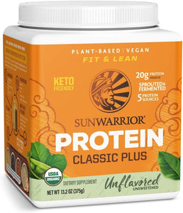 Vegan Organic Protein Powder Plant-Based | 5 Superfood Quinoa Chia Seed Soy Free Dairy Free Gluten Free Synthetic Free Non-Gmo | Unflavored 15 Servings | Classic Plus