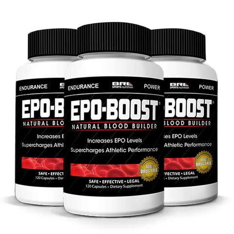 EPO-Boost Natural Blood Builder Sports Supplement. RBC Booster with Echinacea & Dandelion Root for Increased VO2 Max, Energy, Endurance (3 Pack)