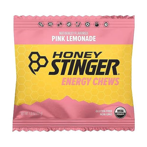 Organic Pink Lemonade Energy Chew | Gluten Free & Caffeine Free | for Exercise, Running and Performance | Sports Nutrition for Home & Gym, Pre and Mid Workout | 12 Pack, 21.6 Ounce