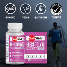 Fastchews Electrolytes - 120 Chewable Electrolyte Tablets - Mixed Berry Flavor - Salt Tablets for Fast Hydration, Leg Cramps Relief, Sports Recovery - 12 Packets with 10 Tablets Each