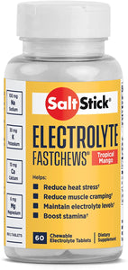 SaltStick FastChews, Electrolyte Replacement Tablets for Rehydration, Exercise, Hiking & Sports Recovery, Bottle of 60 FastChews Tablets,Tropical Mango