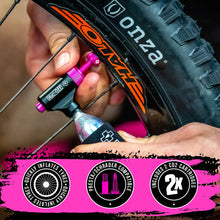 Muc-Off CO2 Inflator Kit, MTB - Presta and Shrader Compatible CO2 Bike Pump - Bike Tire Inflator with CO2 Cartridges for Mountain Bikes