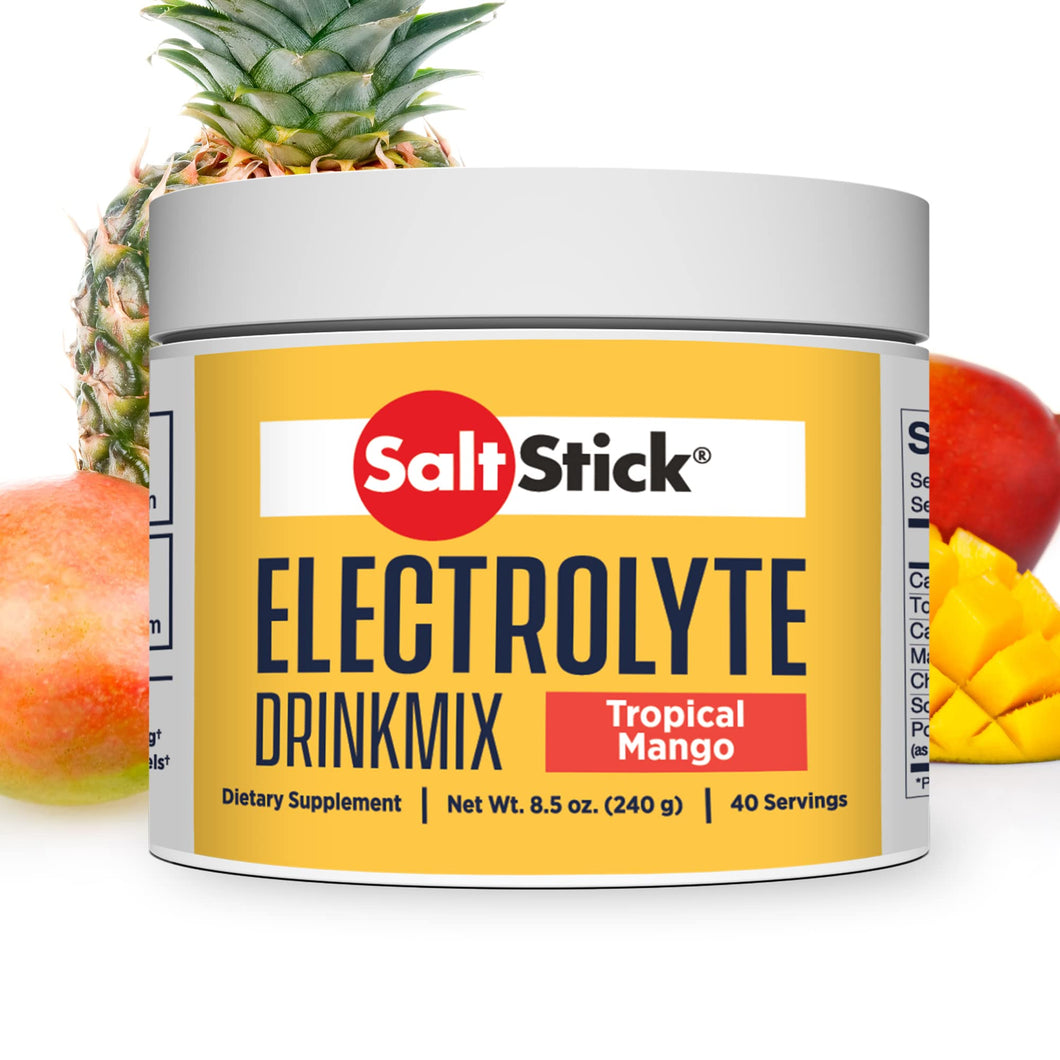 SaltStick DrinkMix Electrolyte Powder No Sugar | Sugar Free Electrolytes for Hydration | No Artificial Sweeteners | Tropical Mango | 40 Servings