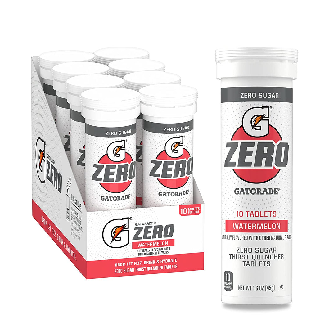 Zero Tablets: Zero Sugar, All the Electrolytes, Watermelon, 10 Count (Pack of 8)​