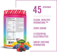 Zero Sugar Hydration Mix, Great Tasting Hydration with 5 Essential Electrolytes, Rainbow Twist Flavor, 45 Servings per Tub