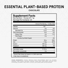 Essential Plant-Based Pea and Rice Protein Powder, Vegan, Gluten-Free, Non-Gmo, NSF Certified, All Day Essential Use Protein Powder for Men and Women (Chocolate, Bag)
