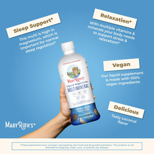 Nighttime Liquid Multimineral Sleep Supplement | Sugar Free | Calm Magnesium Citrate Sleep | NO Melatonin | Calcium Magnesium Zinc | Available in 4 Flavors | Vegan | Gluten Free | 32 Servings