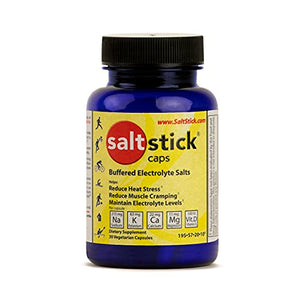 SaltStick, Bottle of 30, Electrolyte Replacement Tablets for Exercising, Youth & Adult Athletes, Hiking, Camping, Medical Food for Sports Recovery, Vegetarian, Gluten Free, Non-GMO, Blue