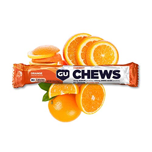 GU Energy Chews Double-Serving Sleeve, 18-Count, Orange