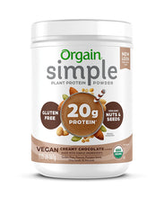 Organic Simple Vegan Protein Powder, Chocolate - 20G Plant Based Protein, Made with Fewer Ingredients, No Stevia or Artificial Sweeteners, Gluten Free, Dairy Free, Soy Free - 1.25Lb