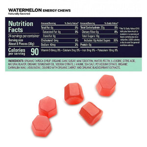 Chews, Watermelon Energy Gummies with Electrolytes, 12 Bags (24 Servings Total)