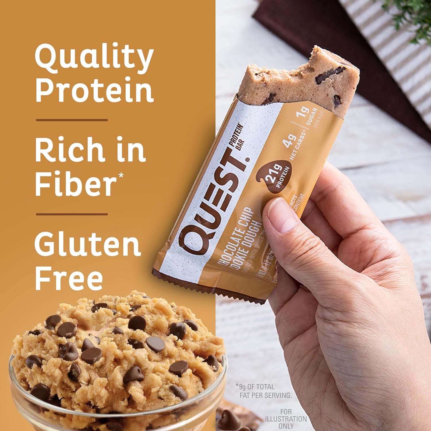 Chocolate Chip Cookie Dough Protein Bars, High Protein, Low Carb, Glut –  Optygen HP