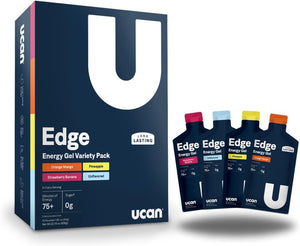 Edge Energy Gel Shots, Variety Pack (12, 2 Ounce Packets) for Running, Training, Workouts, Fitness, Cycling, Crossfit | Sugar-Free, Vegan, & Keto Friendly Energy Supplement