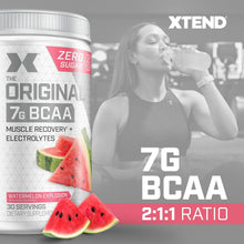 XTEND Original BCAA Powder Watermelon Explosion - Sugar Free Post Workout Muscle Recovery Drink with Amino Acids - 7G Bcaas for Men & Women - 30 Servings